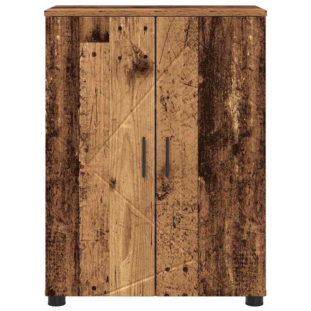 Baderomsskap med dør Gammelt tre 60 x 35 x 80 cm Konstruert tre