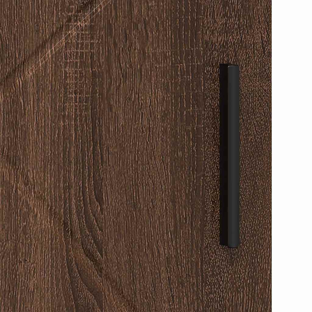 Baderomsskap med hylle brun eik 30 x 35 x 95 cm Konstruert tre