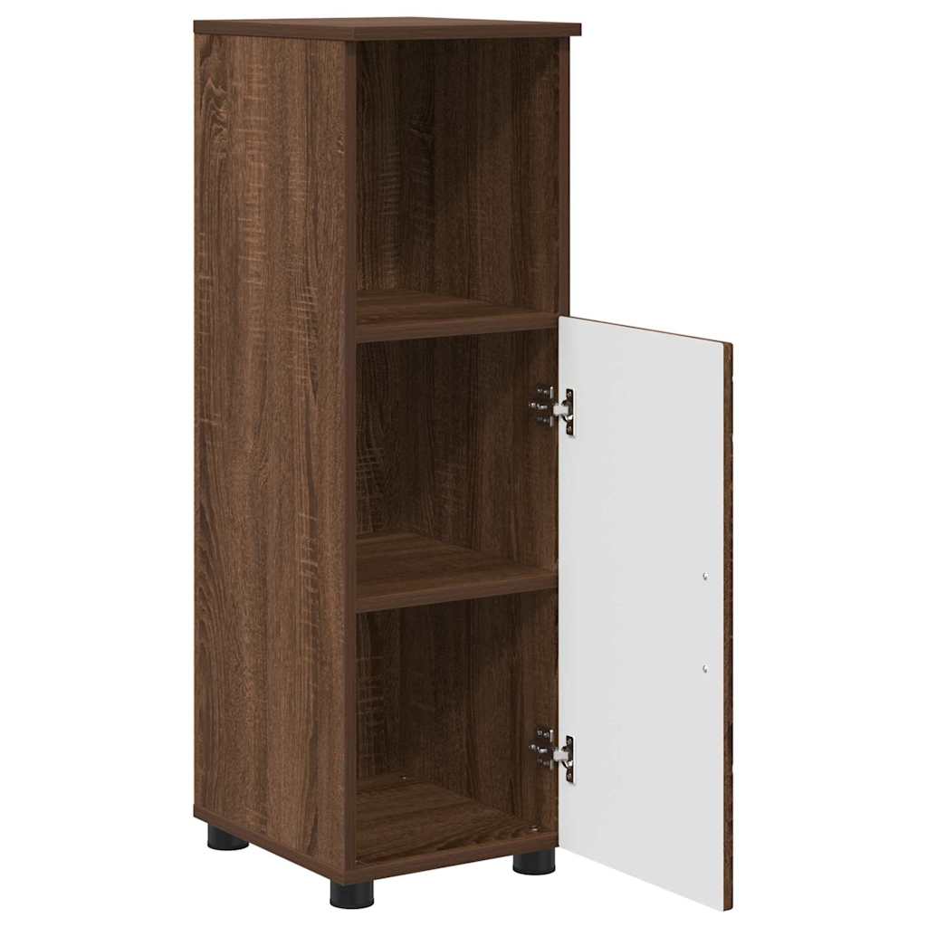 Baderomsskap med hylle brun eik 30 x 35 x 95 cm Konstruert tre