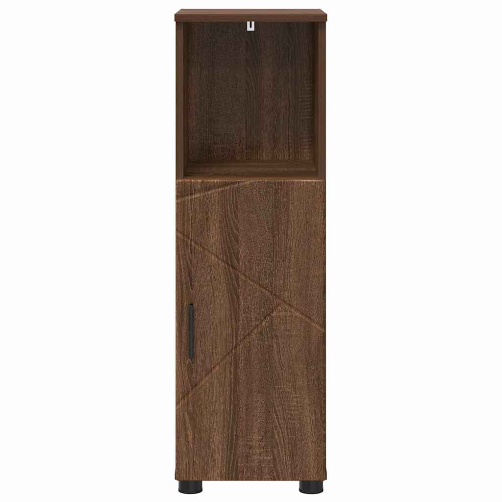 Baderomsskap med hylle brun eik 30 x 35 x 95 cm Konstruert tre