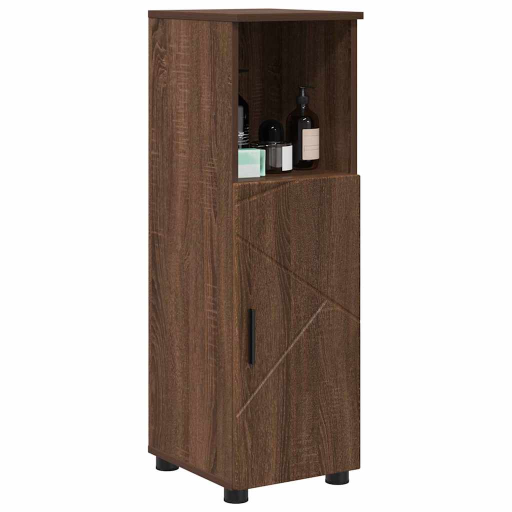 Baderomsskap med hylle brun eik 30 x 35 x 95 cm Konstruert tre