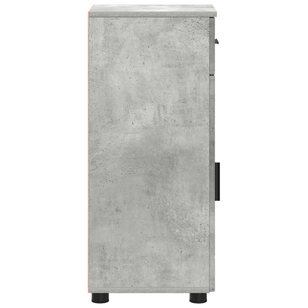 Baderomsskap med skuff Betonggrå 30 x 35 x 80 cm Konstruert tre