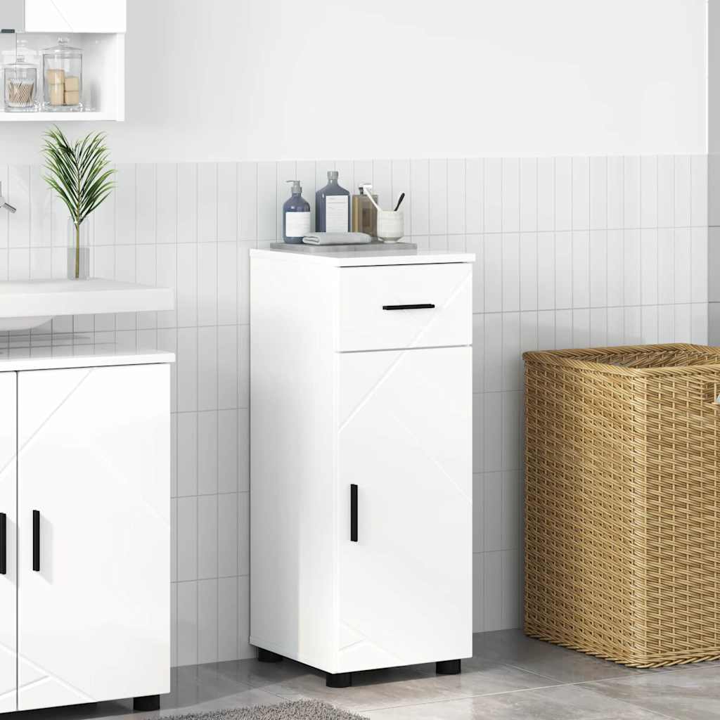 Baderomsskap Høyglans hvit 30 x 35 x 80 cm Konstruert tre