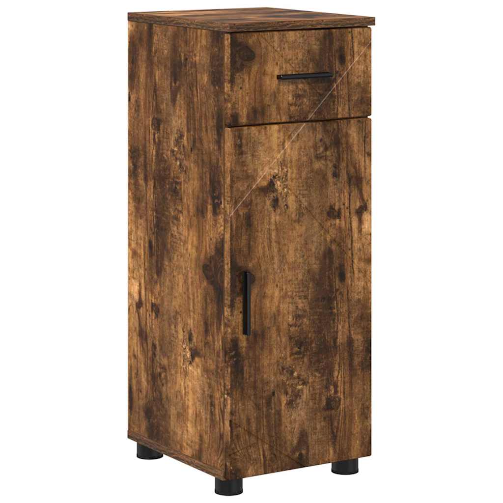 Baderomsskap med skuff Røkt eik 30 x 35 x 80 cm Konstruert tre