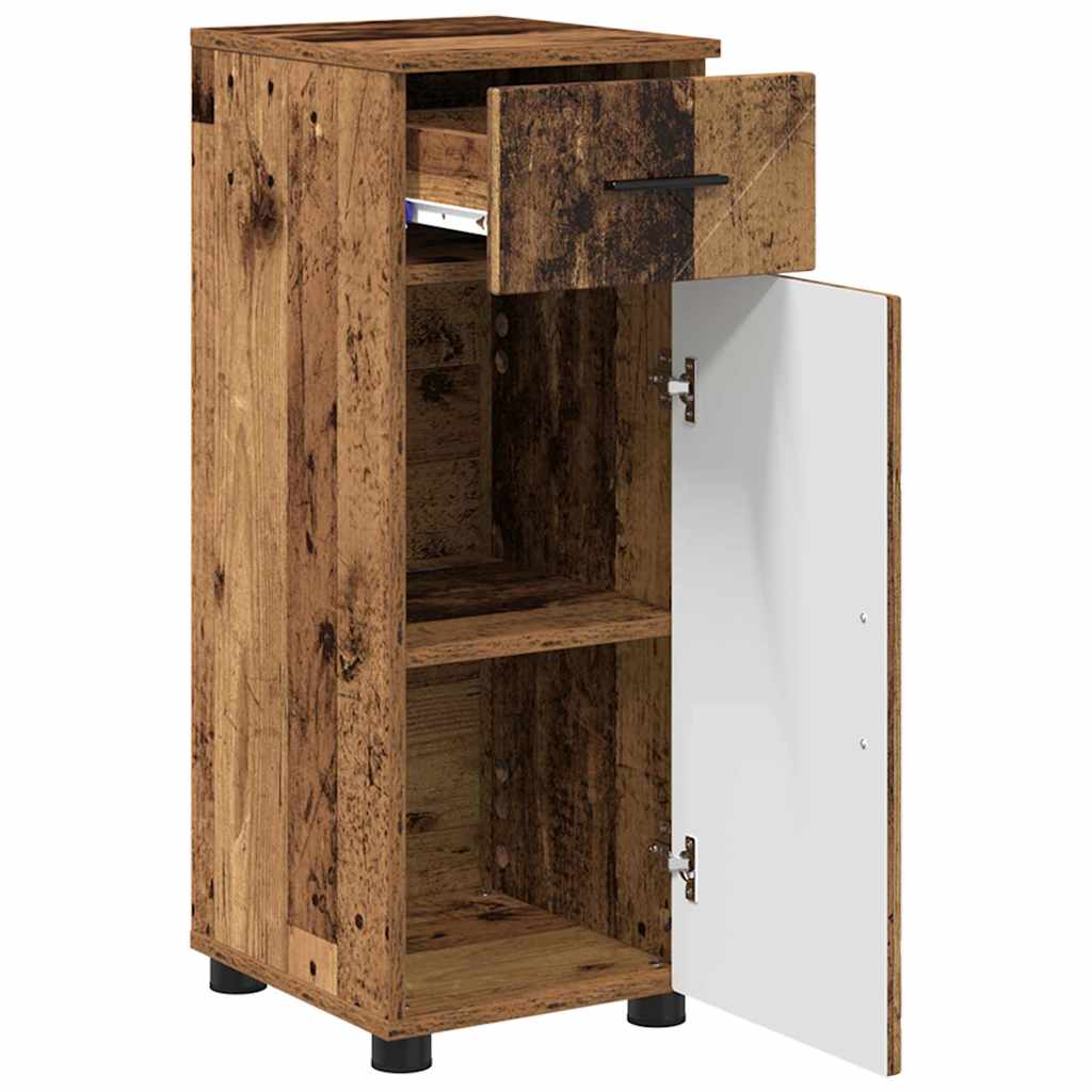 Baderomsskap med dør Gammelt tre 30 x 35 x 80 cm Konstruert tre