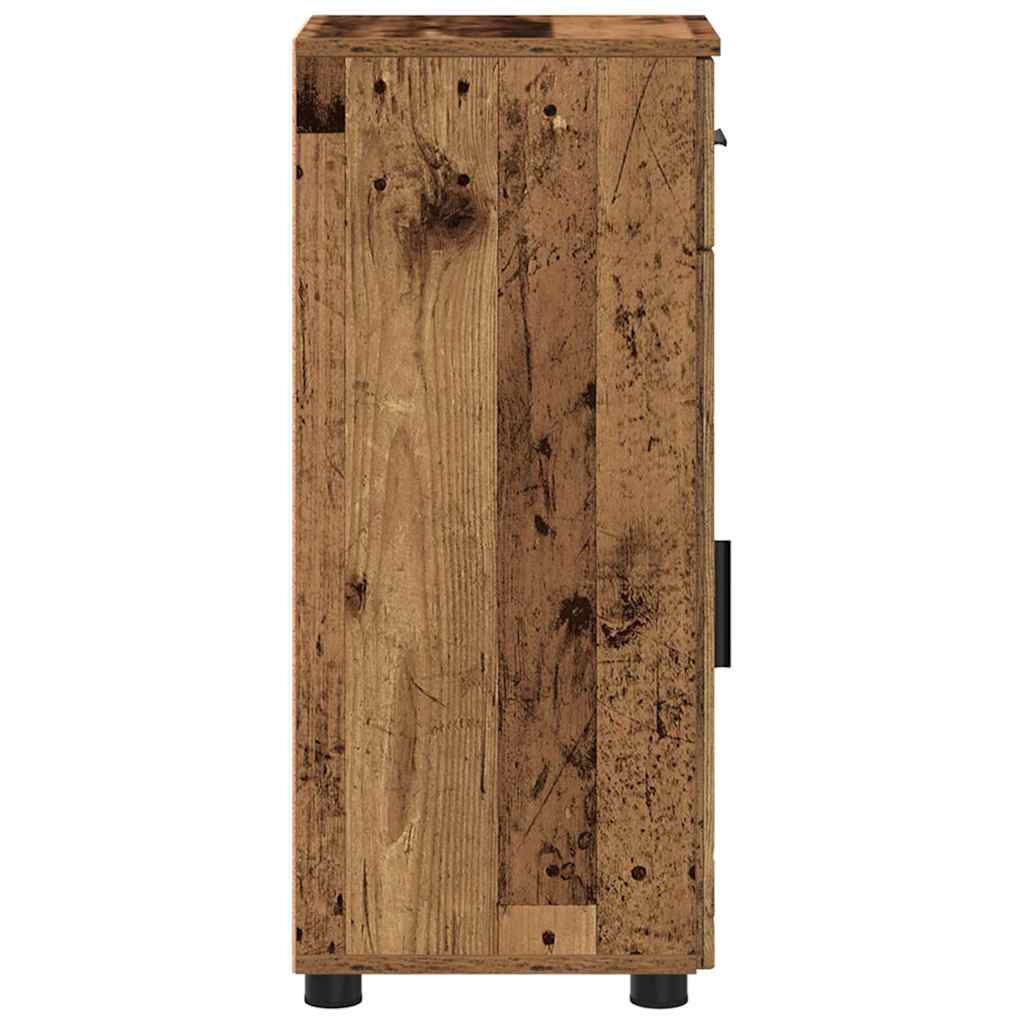 Baderomsskap med dør Gammelt tre 30 x 35 x 80 cm Konstruert tre