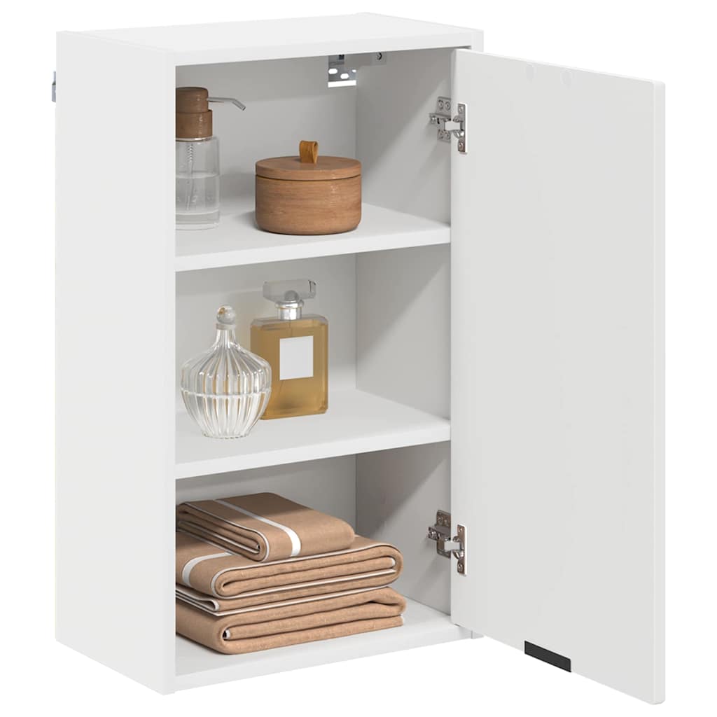 Baderomsskap Veggmontert Hvit 39 x 23.5 x 65 cm Konstruert tre