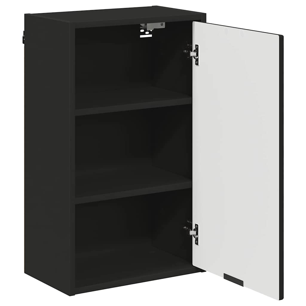 Baderomsskap Veggmontert Svart 39 x 23.5 x 65 cm Konstruert tre