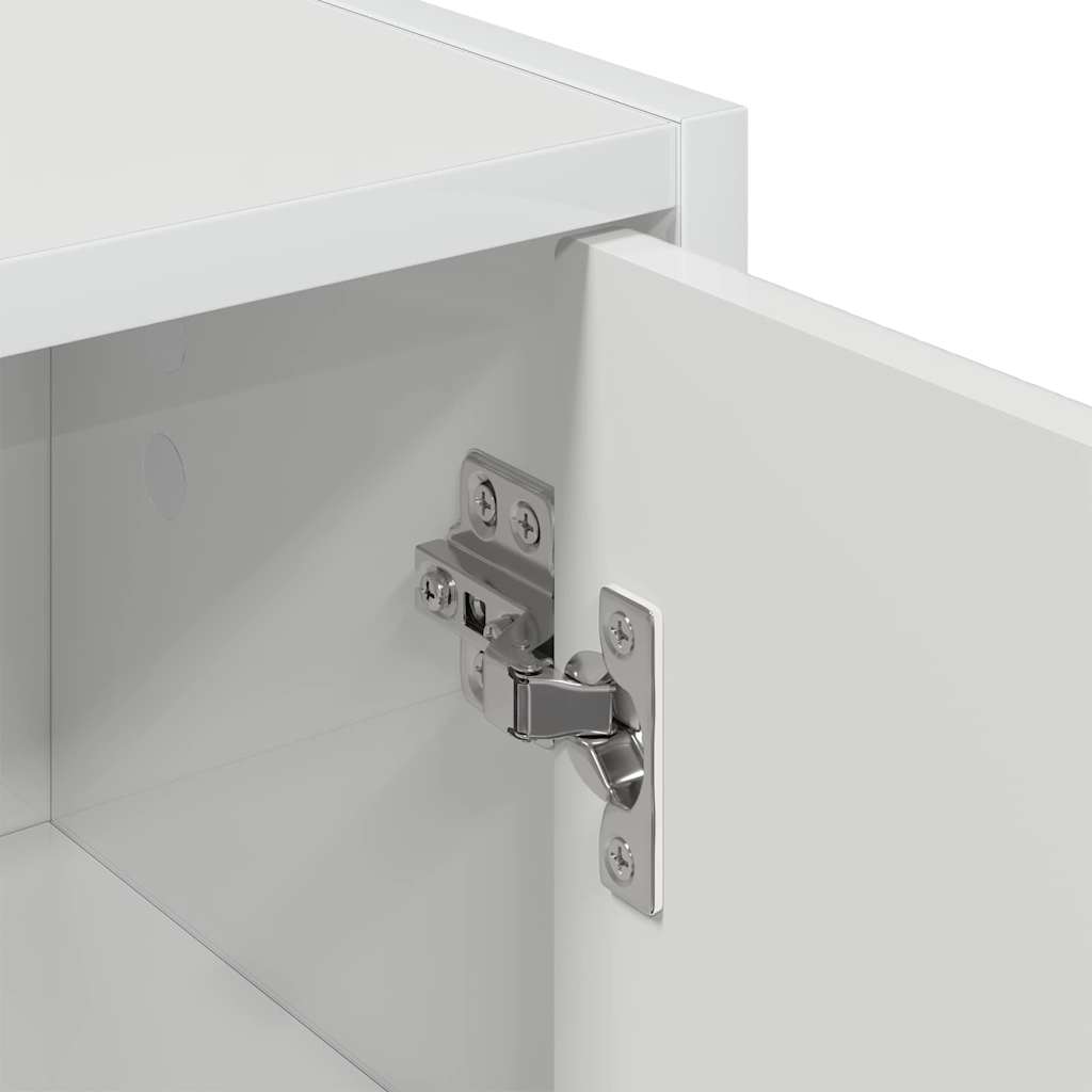 Baderomsskap Høyglans hvit 39 x 23.5 x 65 cm Konstruert tre