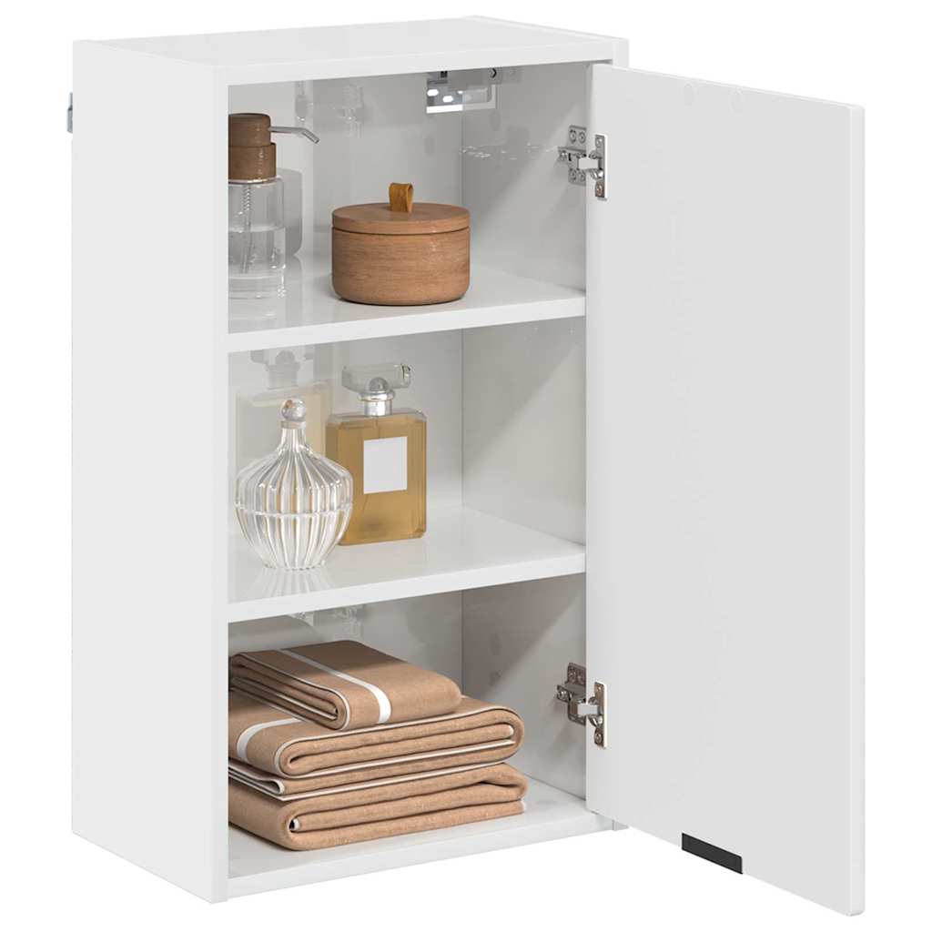 Baderomsskap Høyglans hvit 39 x 23.5 x 65 cm Konstruert tre