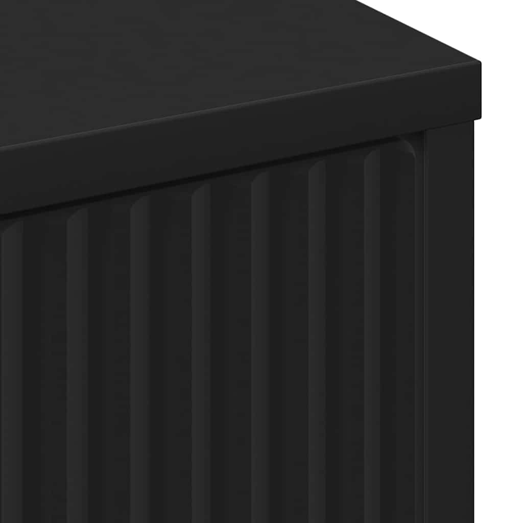 Baderomsskap med skuff Svart 39.5 x 36 x 88 cm Konstruert tre