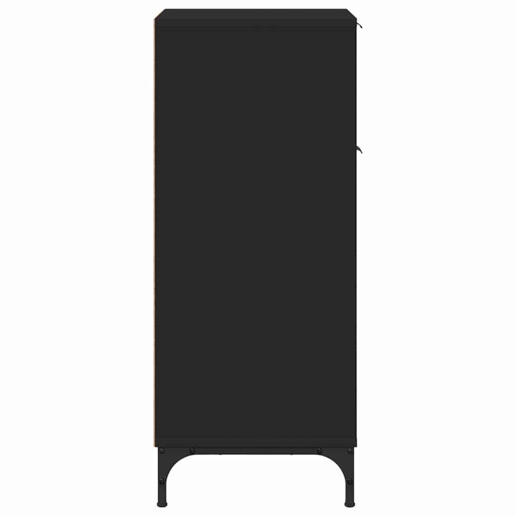 Baderomsskap med skuff Svart 39.5 x 36 x 88 cm Konstruert tre