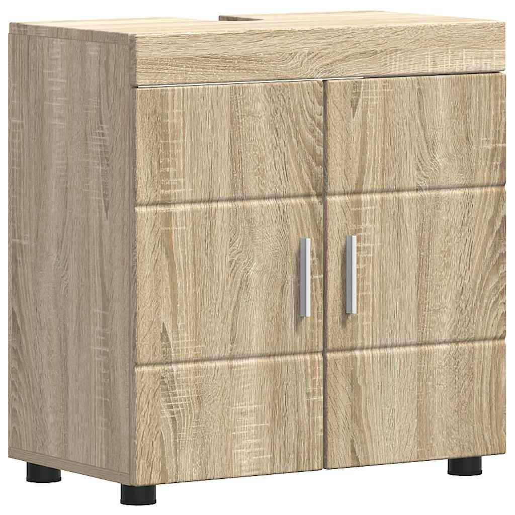 Bad vaskeskap med dør Sonoma eik 60 x 34 x 63 cm Konstruert tre