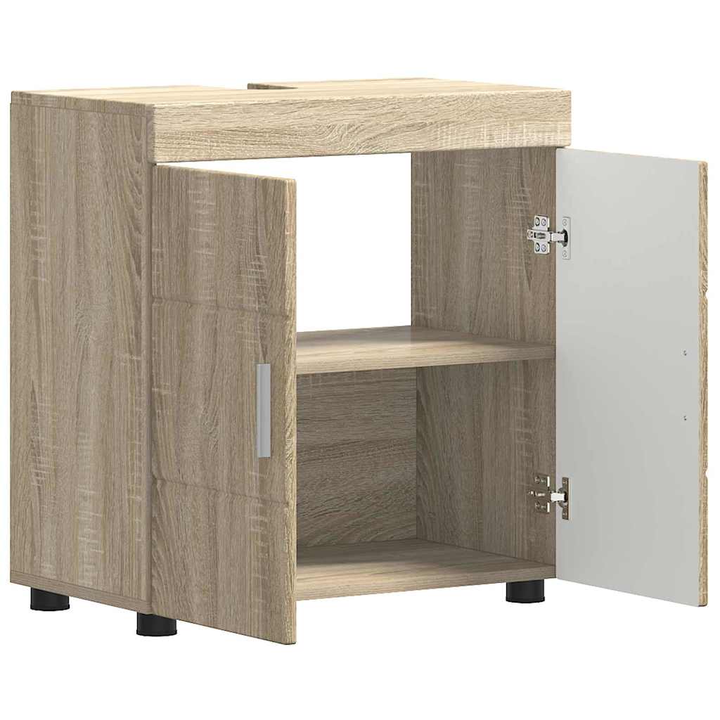Bad vaskeskap med dør Sonoma eik 60 x 34 x 63 cm Konstruert tre
