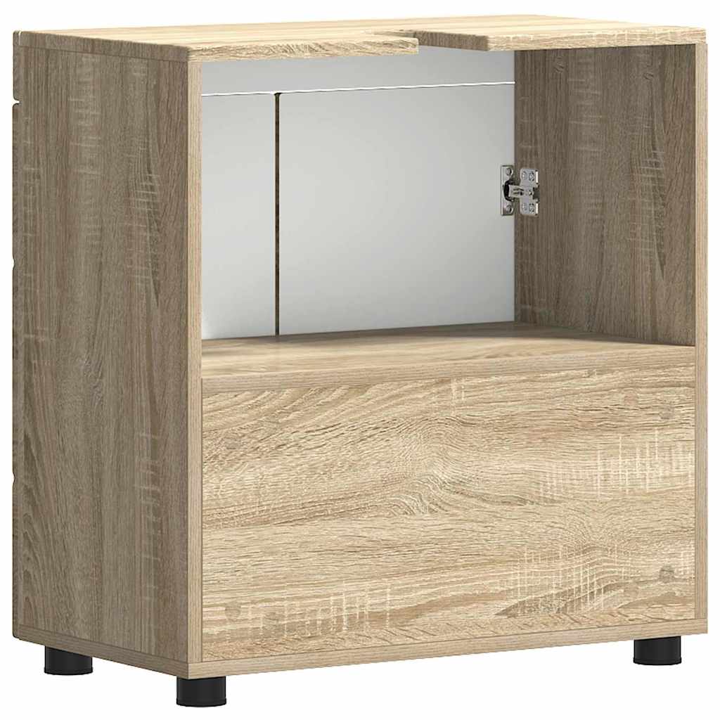 Bad vaskeskap med dør Sonoma eik 60 x 34 x 63 cm Konstruert tre