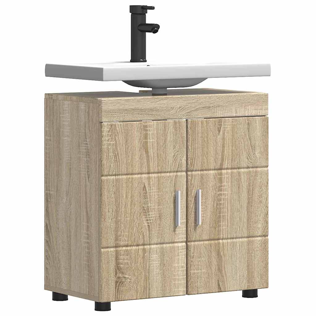 Bad vaskeskap med dør Sonoma eik 60 x 34 x 63 cm Konstruert tre