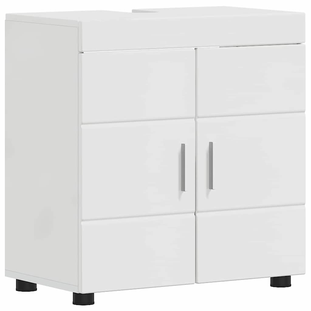 Bad vaskeskap Høyglans hvit 60 x 34 x 63 cm Konstruert tre