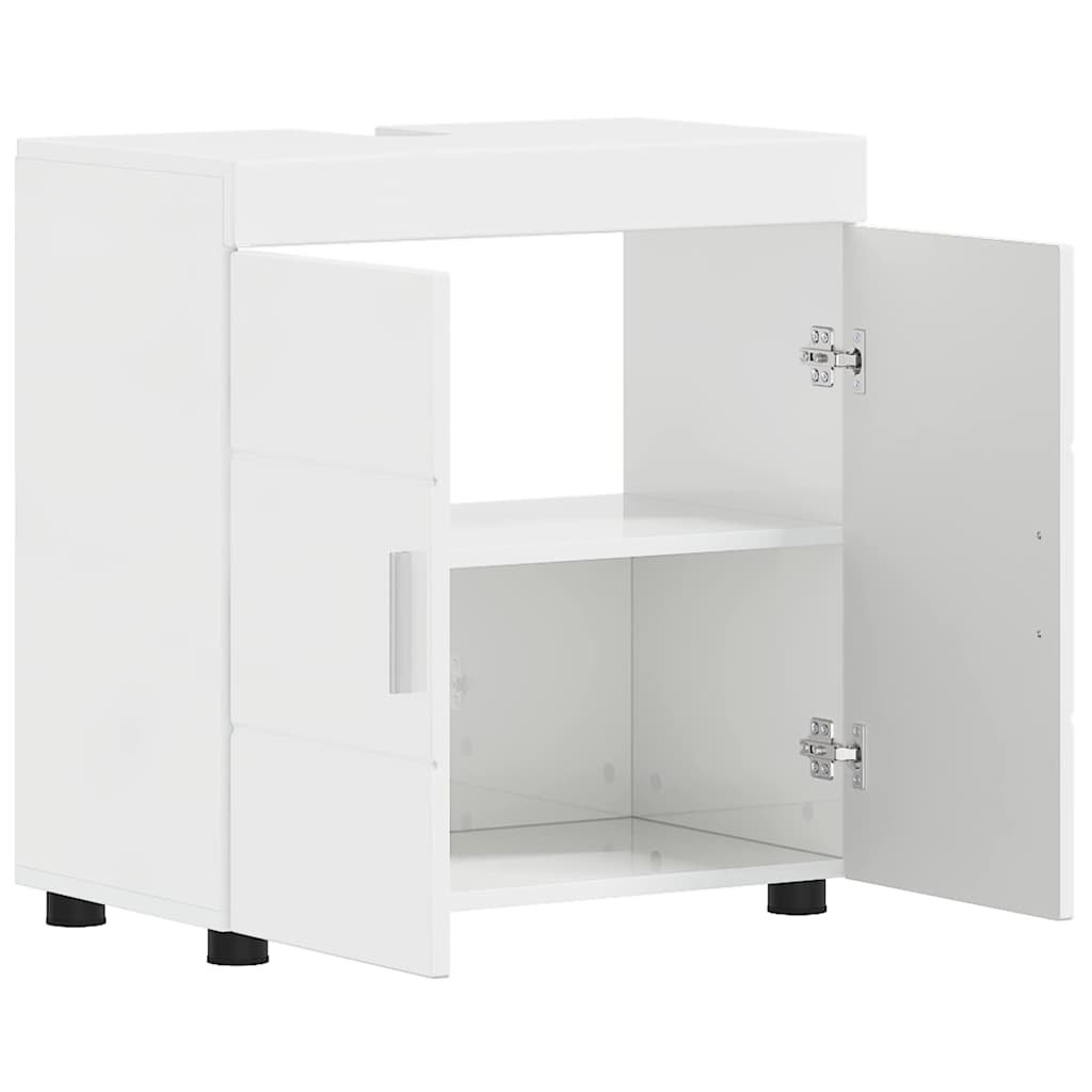 Bad vaskeskap Høyglans hvit 60 x 34 x 63 cm Konstruert tre