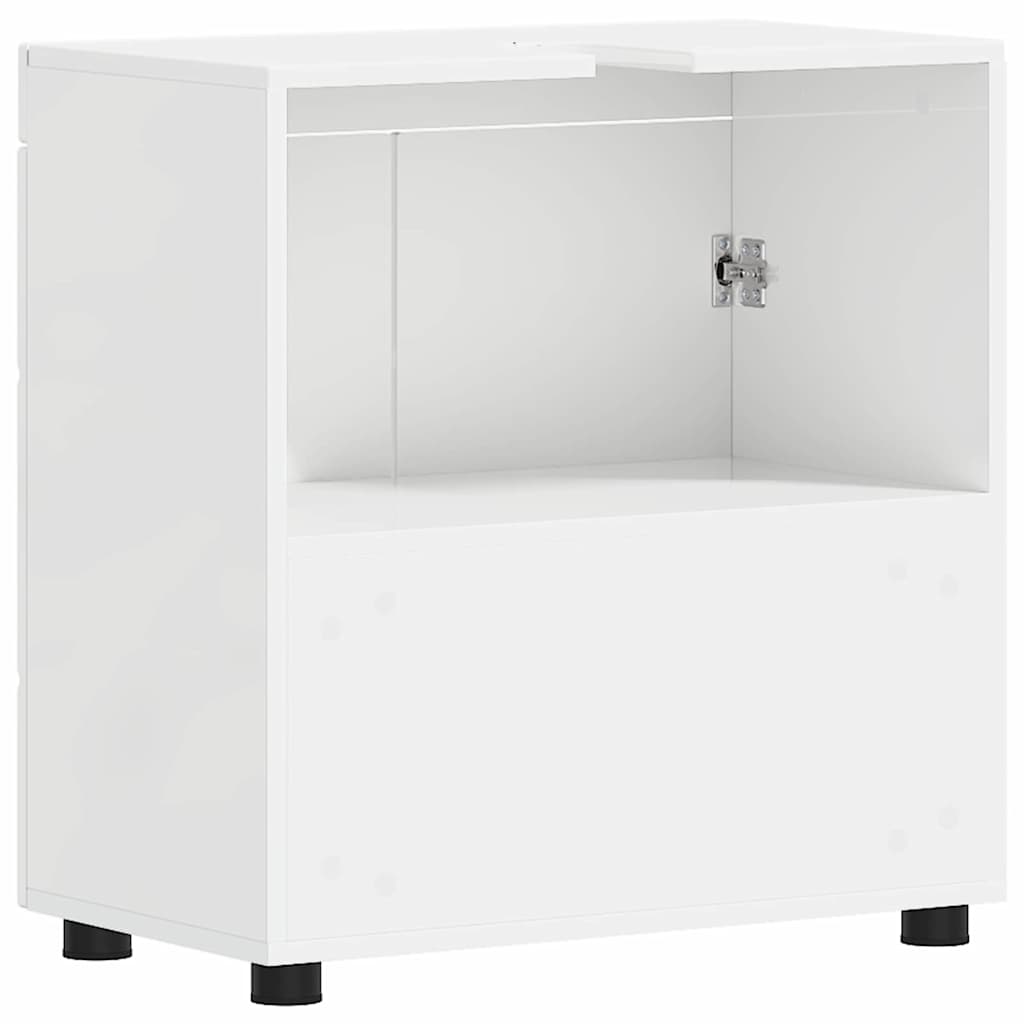 Bad vaskeskap Høyglans hvit 60 x 34 x 63 cm Konstruert tre