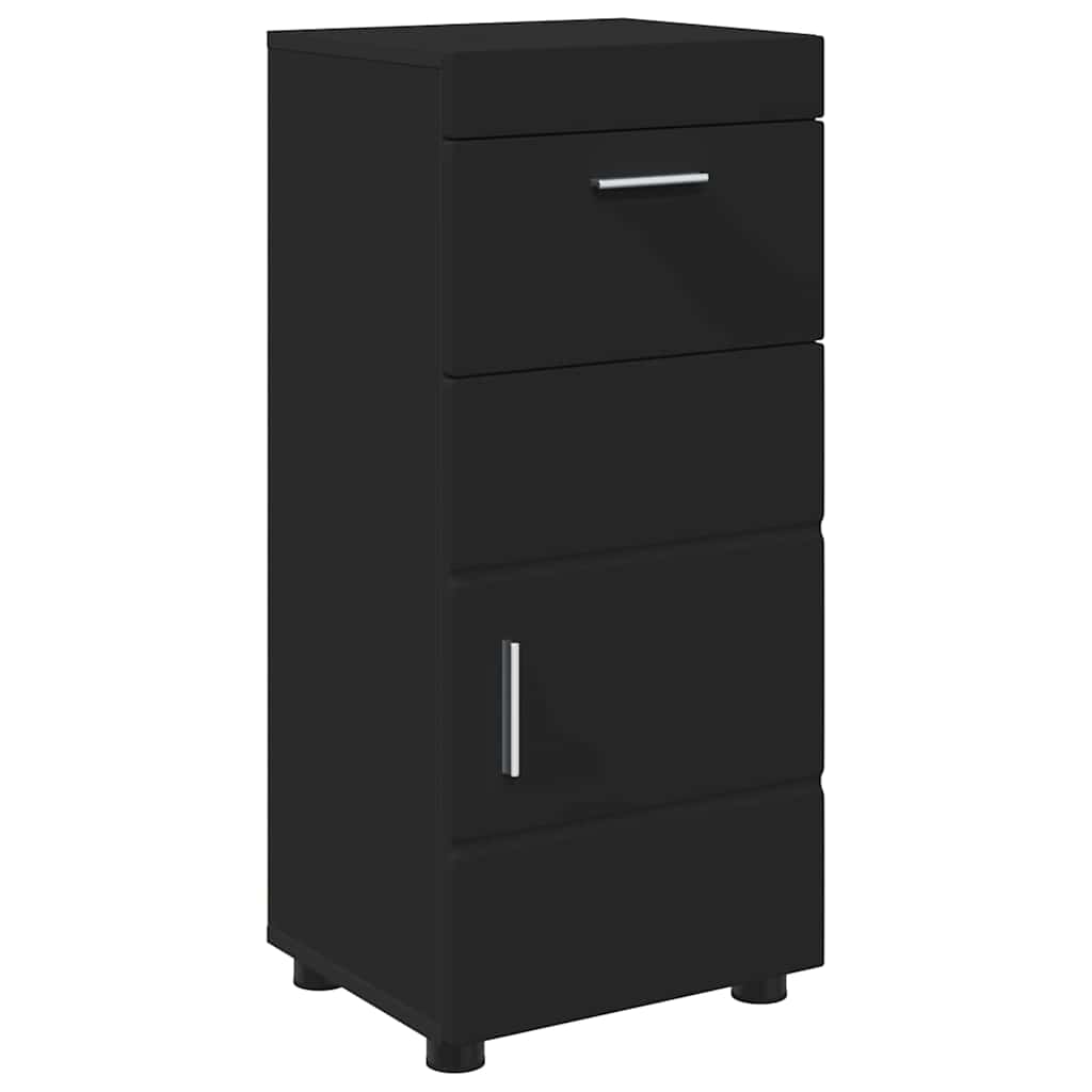 Baderomsskap med lagring Svart 37 x 31.5 x 82 cm Konstruert tre