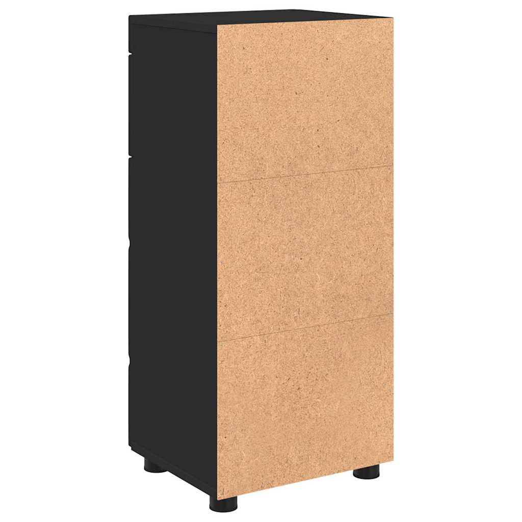 Baderomsskap med lagring Svart 37 x 31.5 x 82 cm Konstruert tre