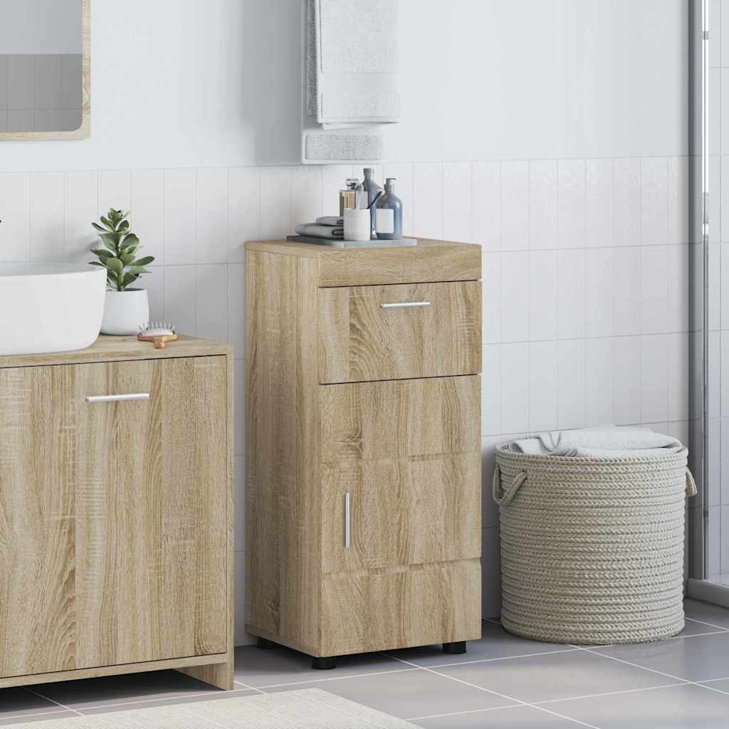 Baderomsskap Sonoma eik 37 x 31.5 x 82 cm Konstruert tre