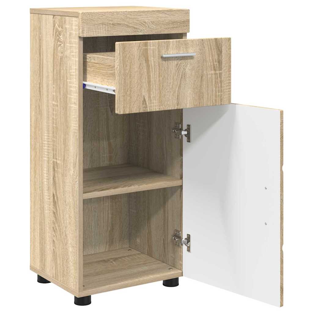 Baderomsskap Sonoma eik 37 x 31.5 x 82 cm Konstruert tre