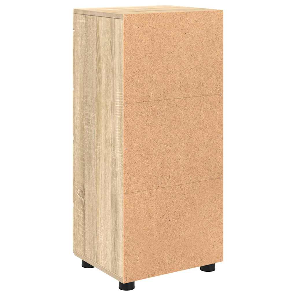 Baderomsskap Sonoma eik 37 x 31.5 x 82 cm Konstruert tre