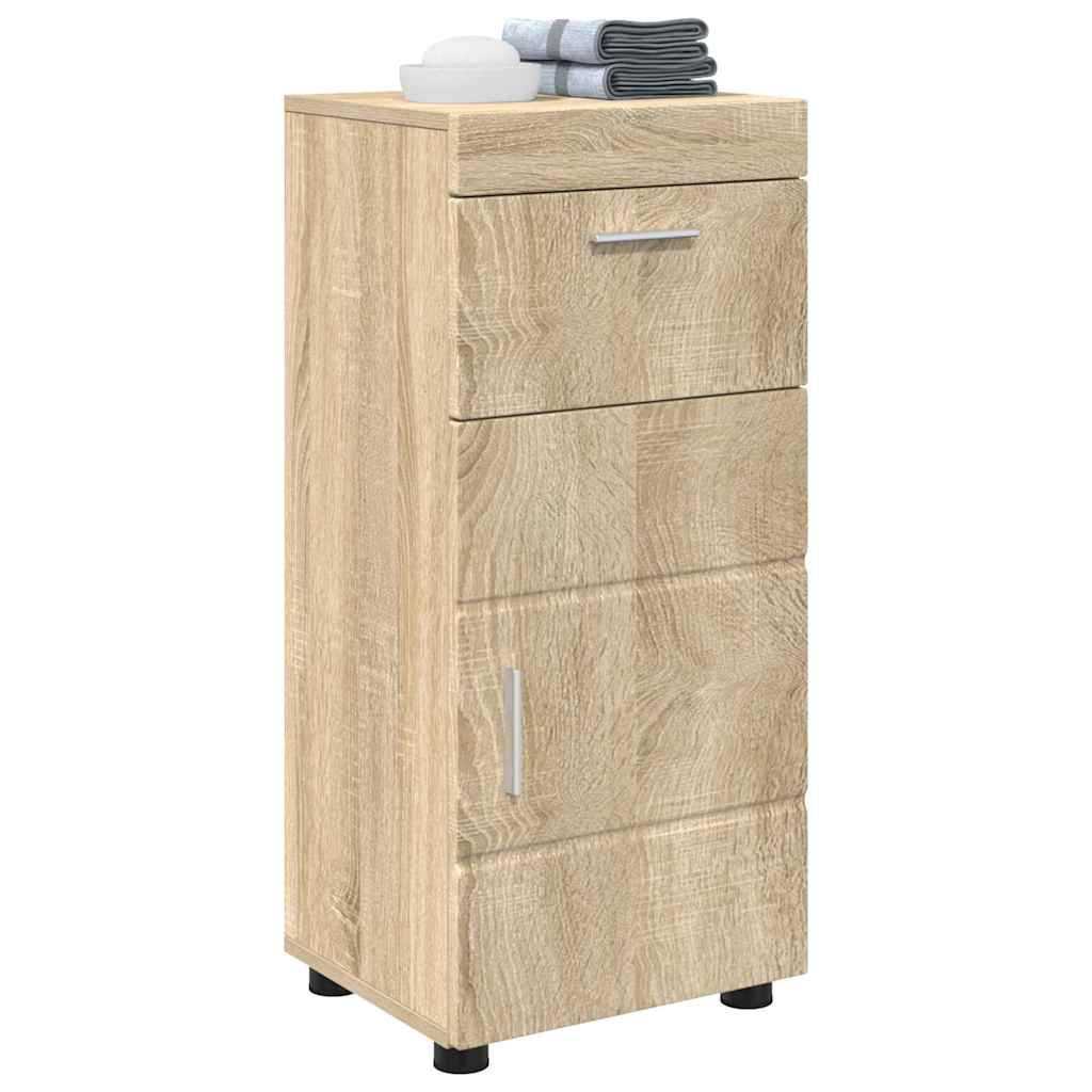 Baderomsskap Sonoma eik 37 x 31.5 x 82 cm Konstruert tre