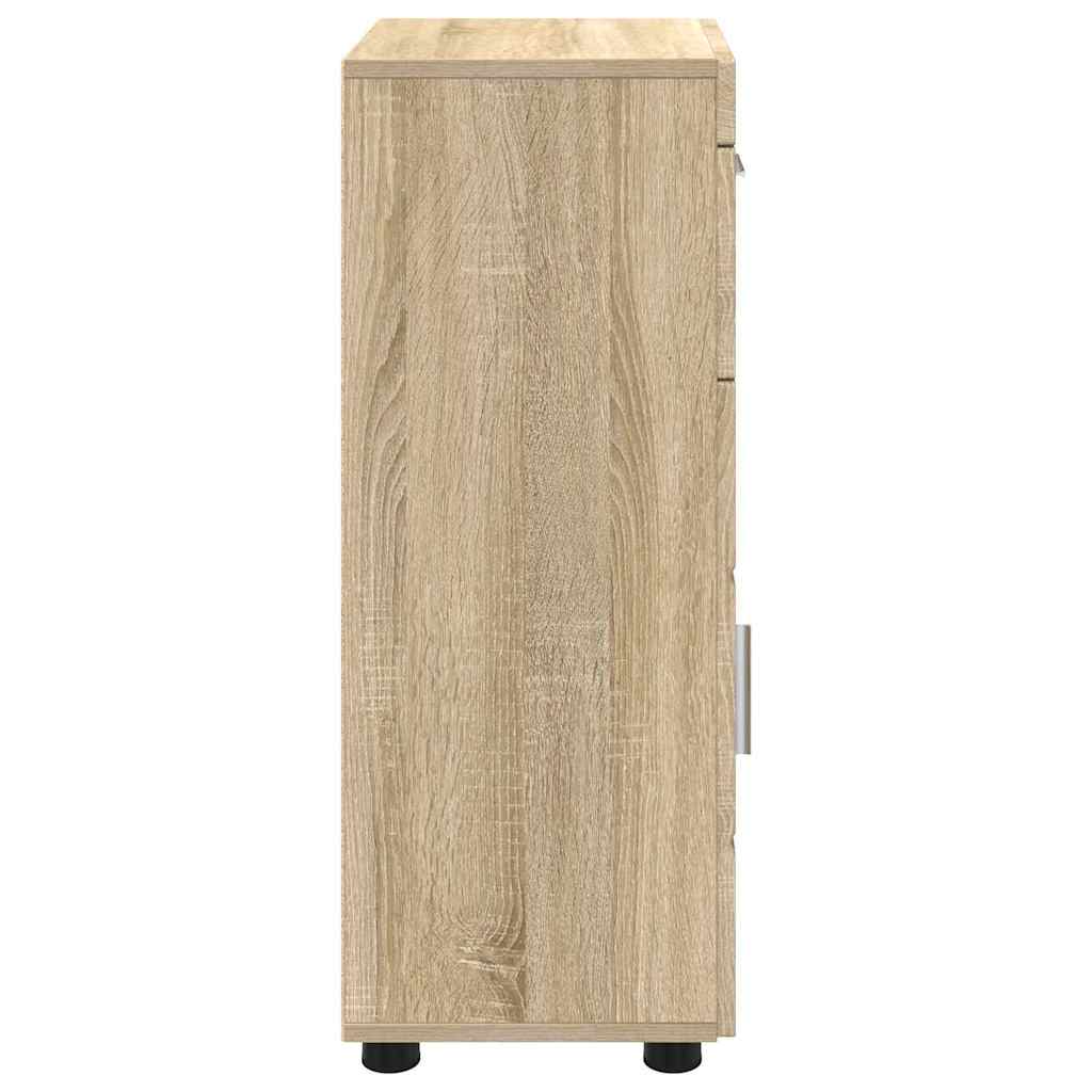 Baderomsskap Sonoma eik 37 x 31.5 x 82 cm Konstruert tre