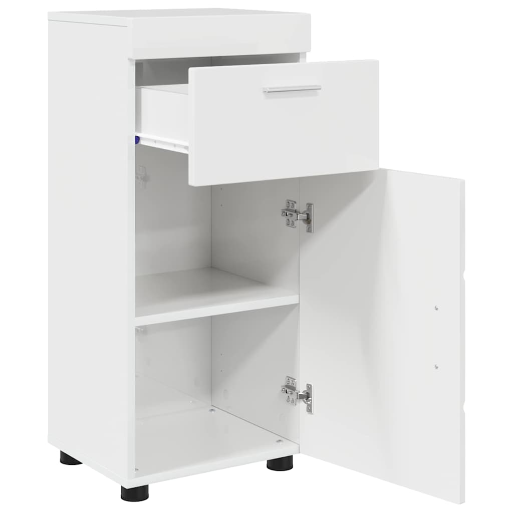 Baderomsskap Høyglans hvit 37 x 31.5 x 82 cm Konstruert tre