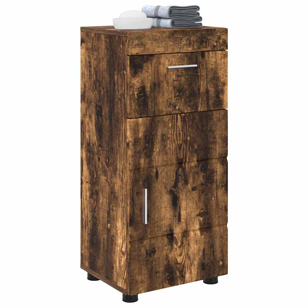 Baderomsskap med dør Røkt eik 37 x 31.5 x 82 cm Konstruert tre