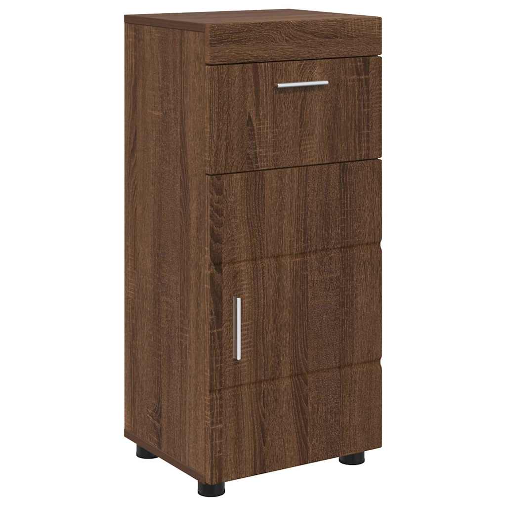 Baderomsskap med dør brun eik 37 x 31.5 x 82 cm Konstruert tre