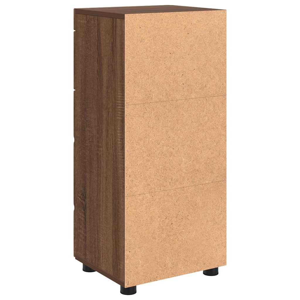 Baderomsskap med dør brun eik 37 x 31.5 x 82 cm Konstruert tre