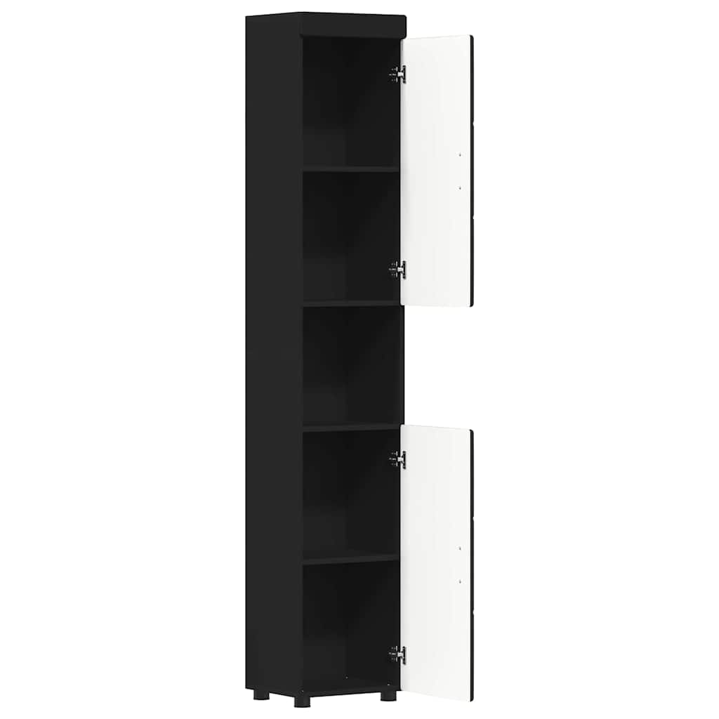 Baderomsskap TULUM Svart 37 x 31.5 x 203 cm Konstruert tre