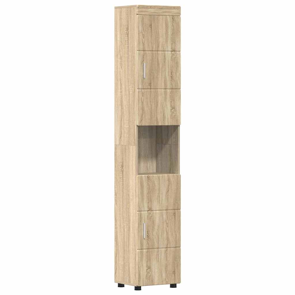 Baderomsskap TULUM Sonoma eik 37 x 31.5 x 203 cm Konstruert tre