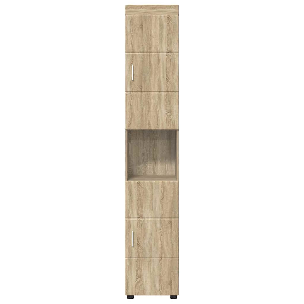 Baderomsskap TULUM Sonoma eik 37 x 31.5 x 203 cm Konstruert tre
