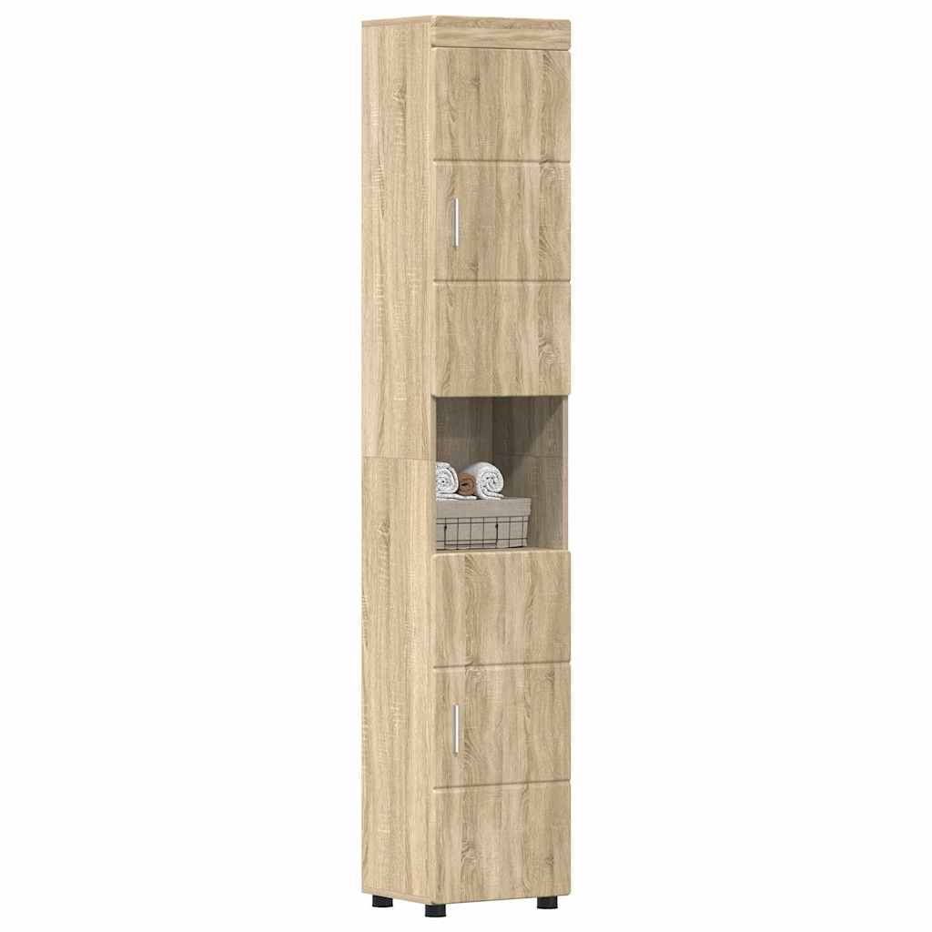 Baderomsskap TULUM Sonoma eik 37 x 31.5 x 203 cm Konstruert tre