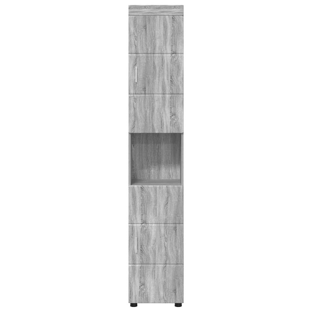 Baderomsskap TULUM Grå sonoma 37 x 31.5 x 203 cm Konstruert tre