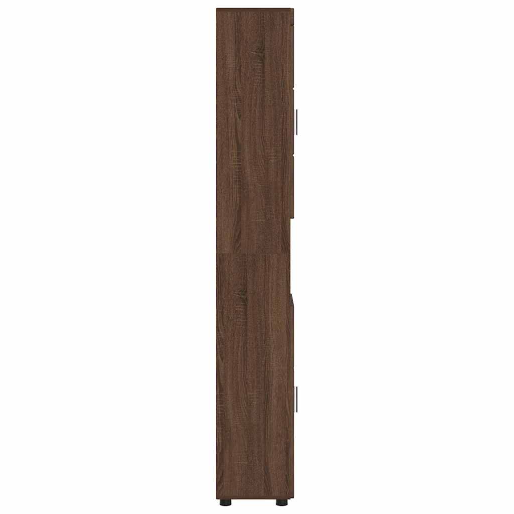 Baderomsskap TULUM brun eik 37 x 31.5 x 203 cm Konstruert tre