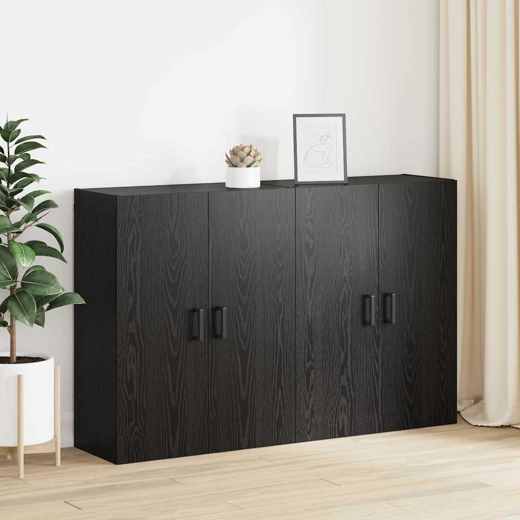 Veggskap Svart Eik 2 stk 69.5 x 34 x 90 cm