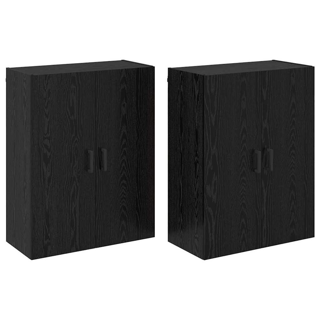 Veggskap Svart Eik 2 stk 69.5 x 34 x 90 cm