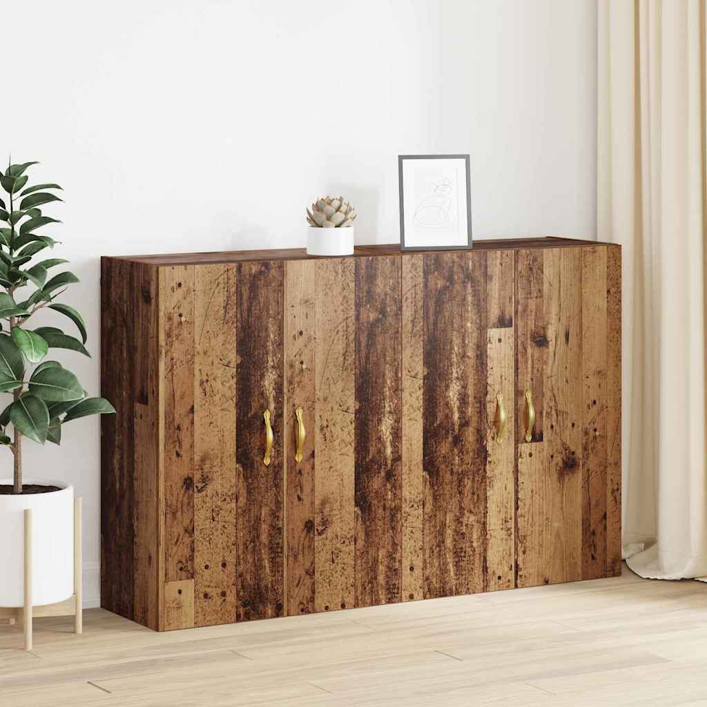 Veggskap Gammelt Tre 2 stk 69.5 x 34 x 90 cm