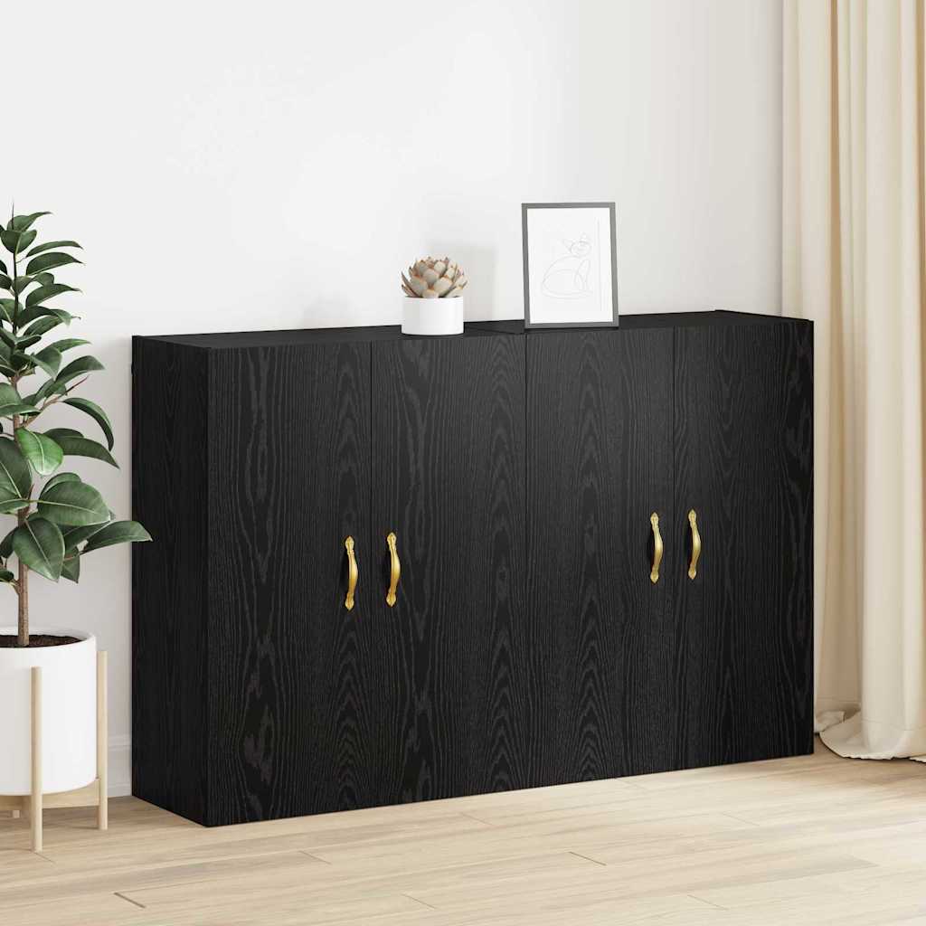 Veggskap Svart Eik 2 stk 69.5 x 34 x 90 cm