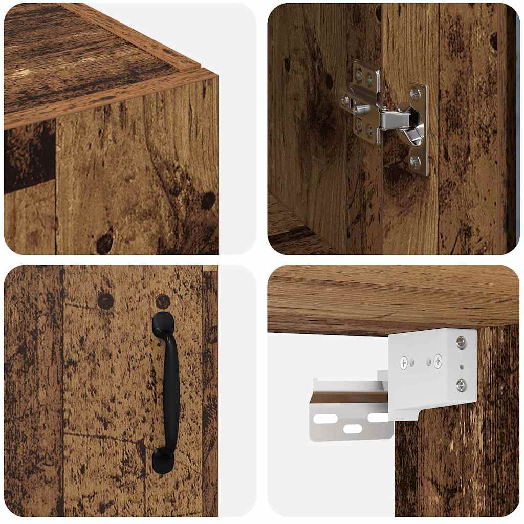 Veggskap Gammelt Tre 2 stk 69.5 x 34 x 90 cm