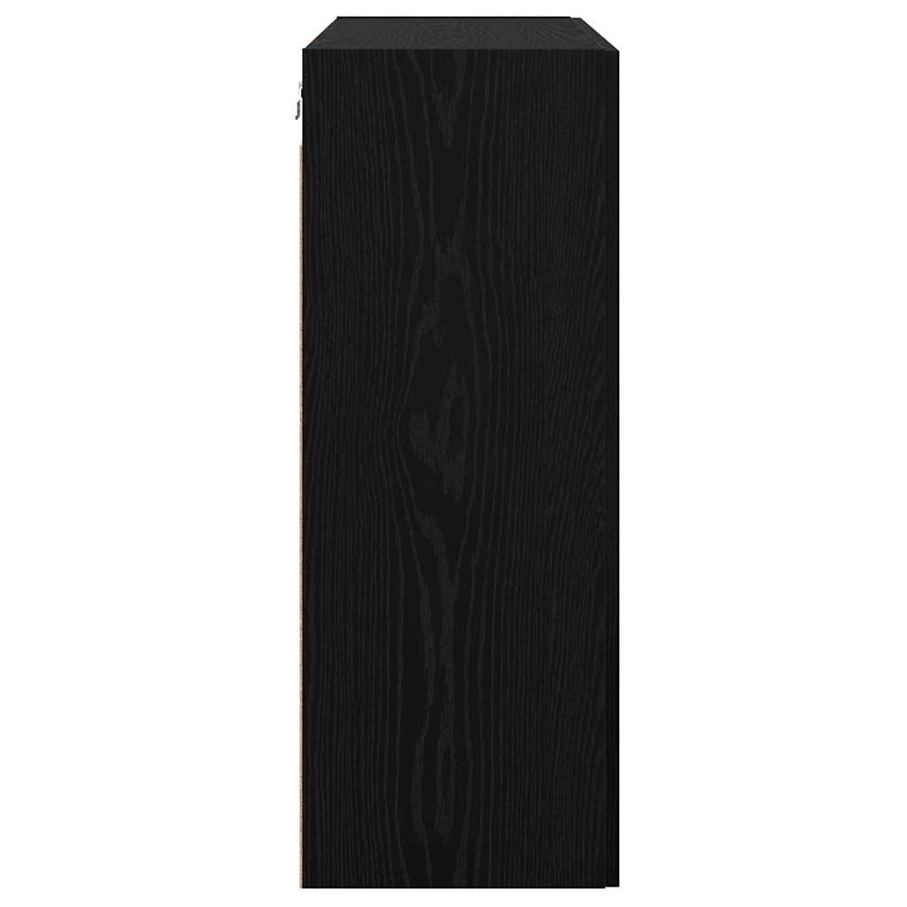 Veggskap Svart Eik 2 stk 69.5 x 34 x 90 cm