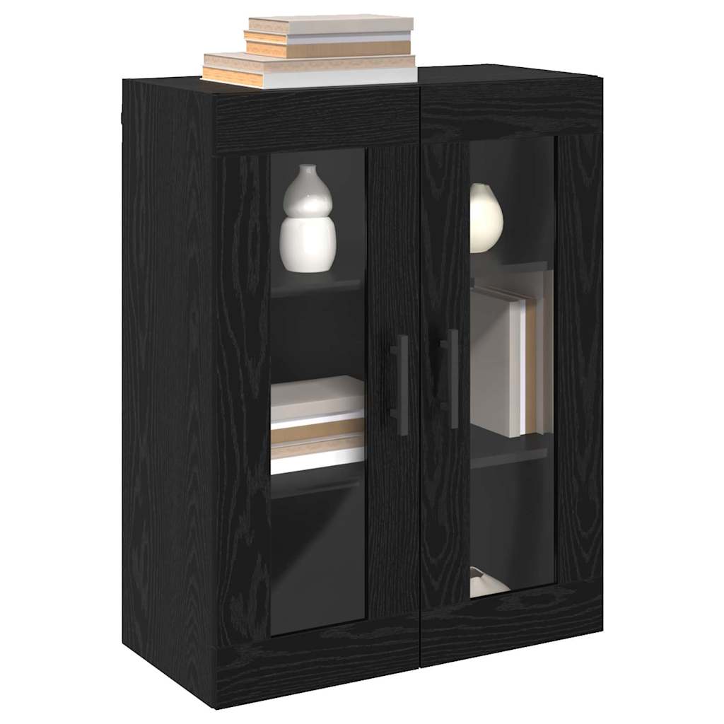 Veggskap Svart Eik 2 stk 69.5 x 34 x 90 cm