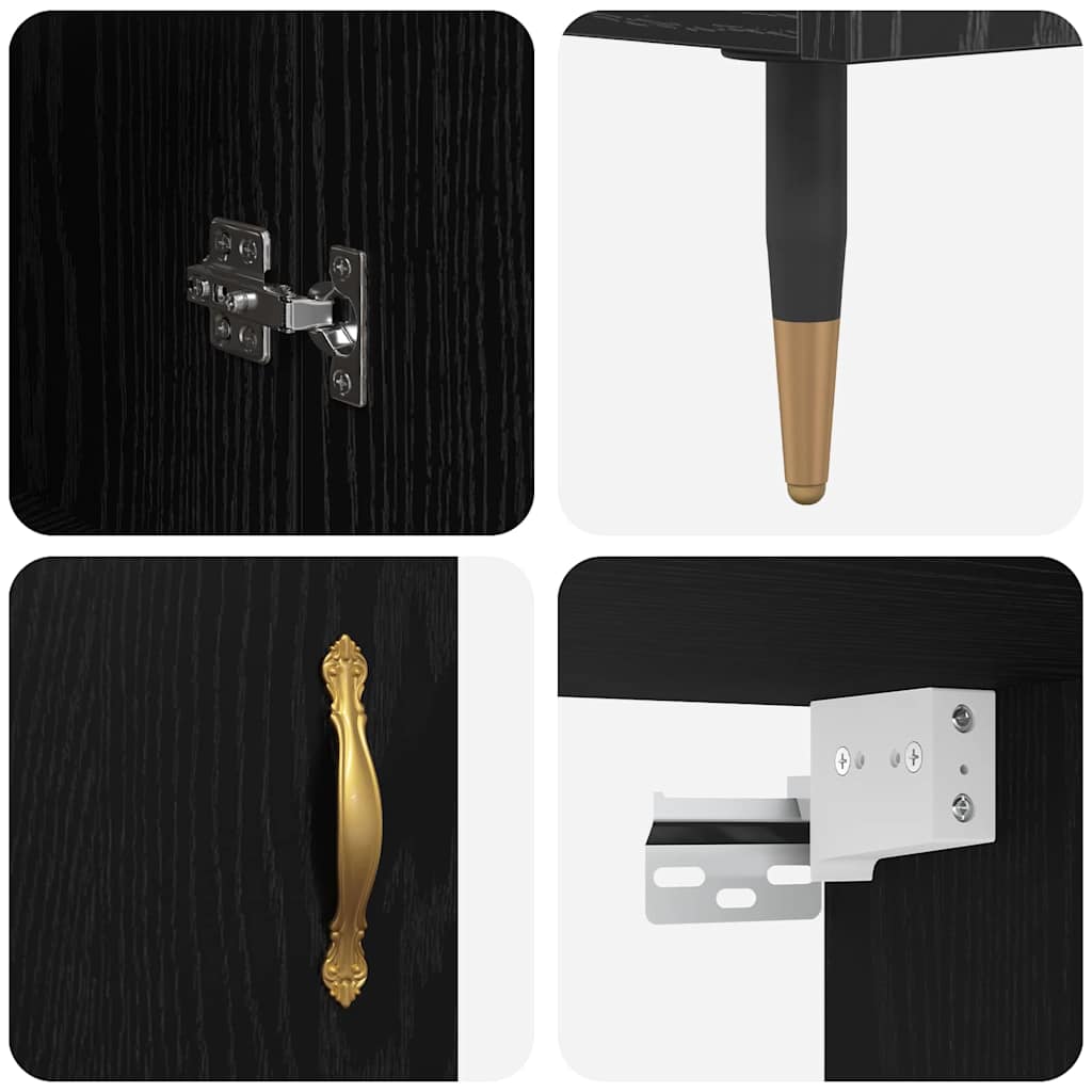 Skap Svart Eik 69,5 x 34 x 90 cm