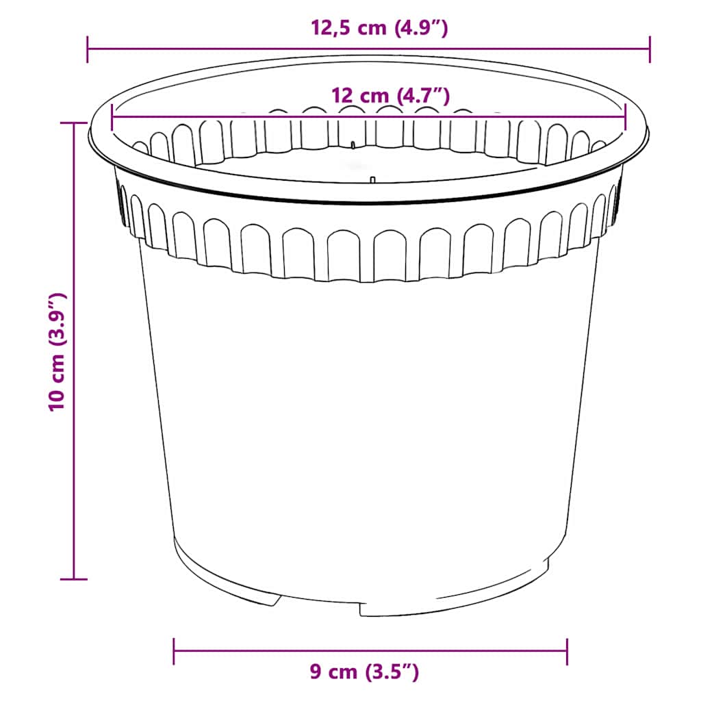 Plantepotter 6 pcs Svart Ø 12,5 x 10 cm Plast