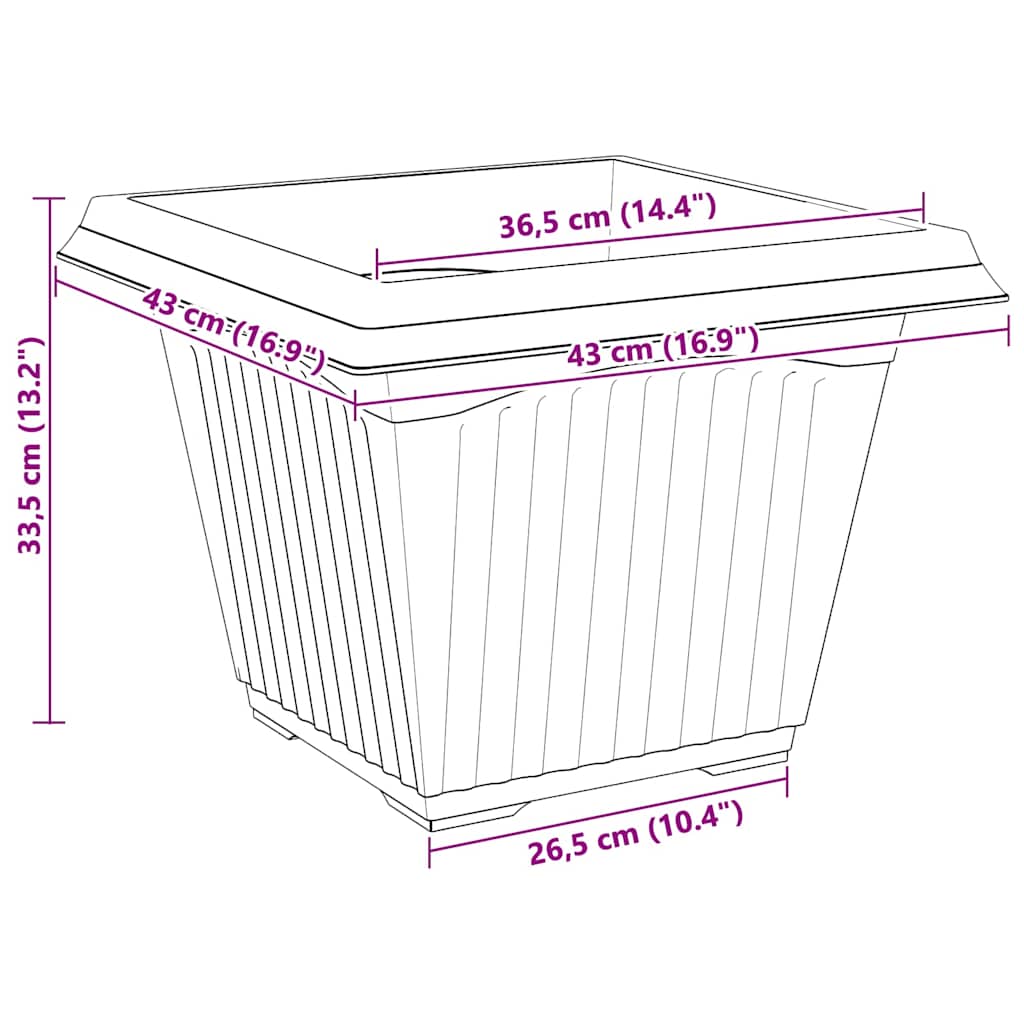 Plantepotter 24 pcs Svart 43 x 43 x 33,5 cm Plast